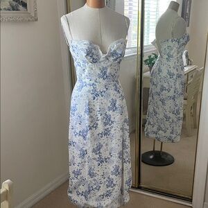 Floral Blue and White Women's Dress